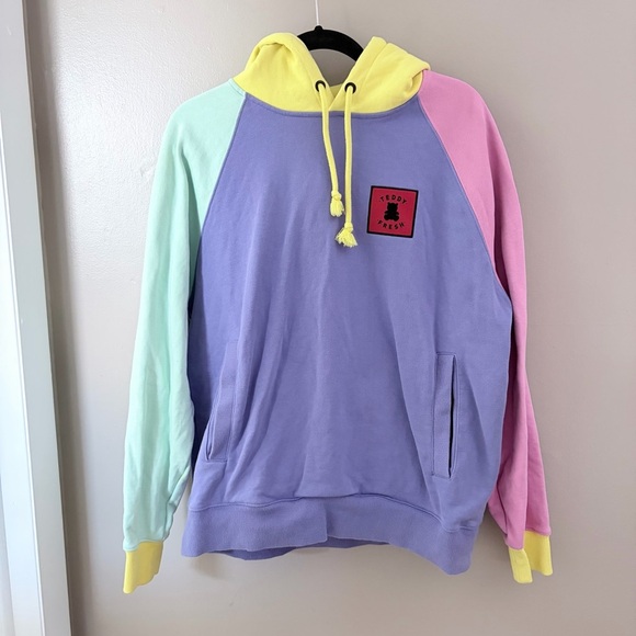 Teddy Fresh Other - Teddy Fresh Yellow and Purple Hoodie with Bear Patch